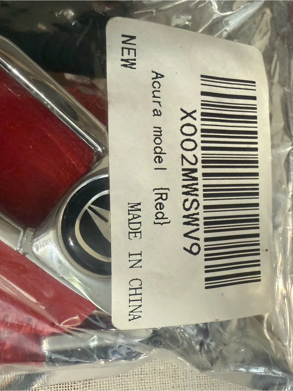 Red Leather Key Fob Cover with Silver Hardware